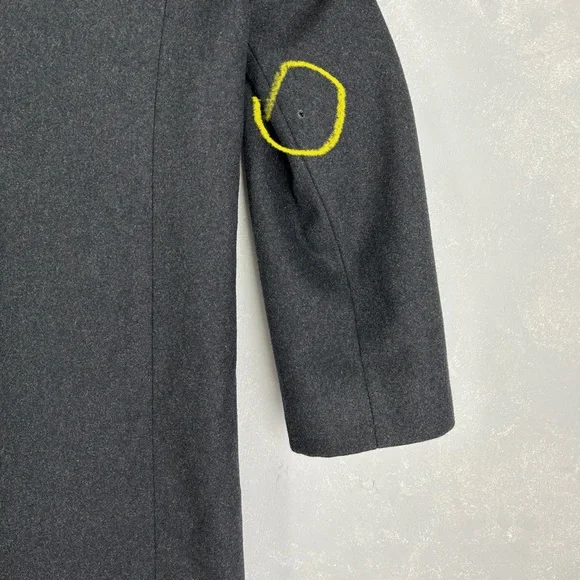 London Fog men's size 42L wool blend long coat dark gray lined - Picture 11 of 16